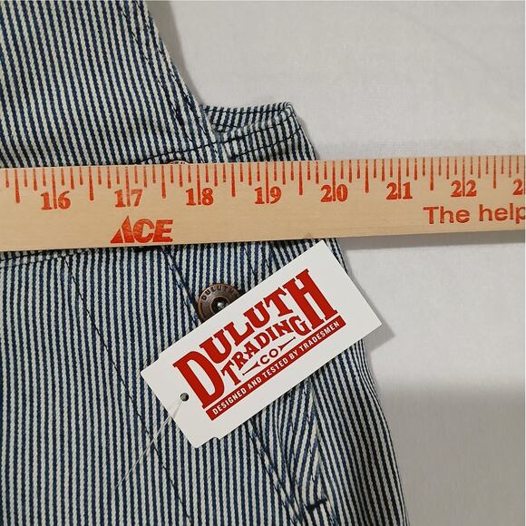 Duluth Rootstock Gardening Overalls Womens Large 31 Striped Utility Workwear - Picture 10 of 10